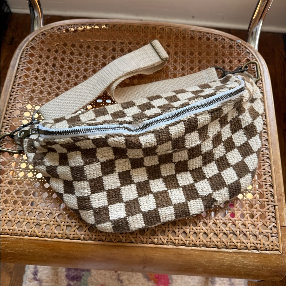 Jenna Bee Handmade Brown and Cream Sling Bag